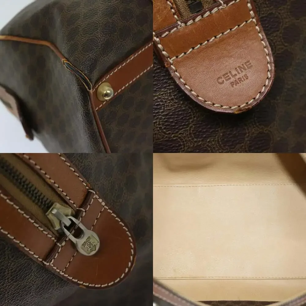 CELINE Macadam Canvas Boston Bag Pvc Brown